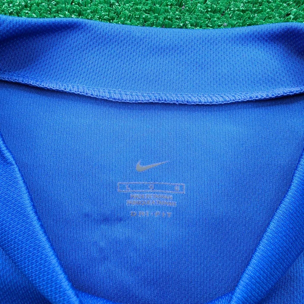 Vintage Nike Dri Fit Short Sleeve Cycling Jersey Mens Large Blue Half Zip